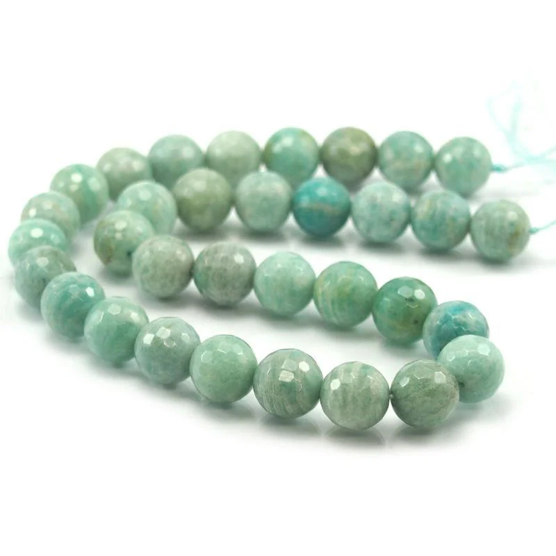 Brazilian Amazonite Faceted Rounds 12mm Bead Strand - Image 4