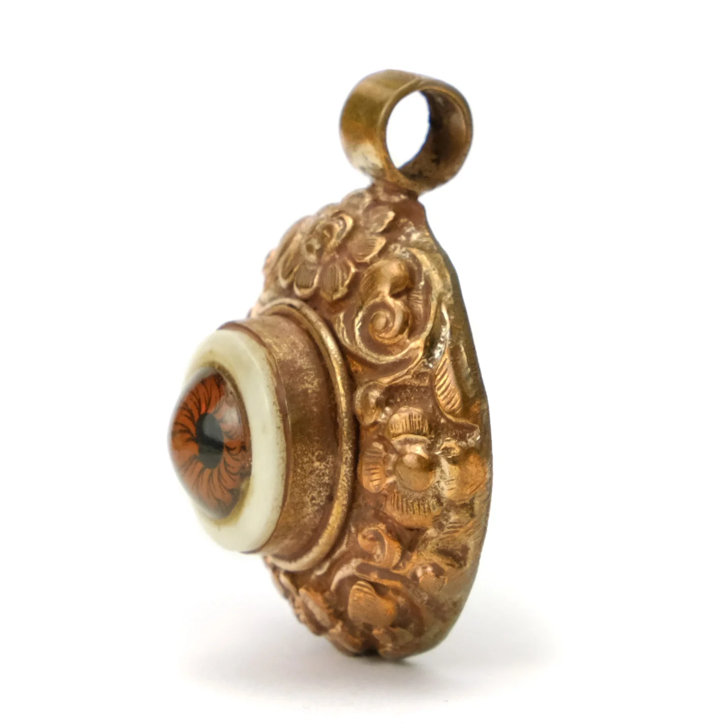 Brown Eye "Evil Eye" Set in Copper Pendant Round # 54 - 3 - Image 2
