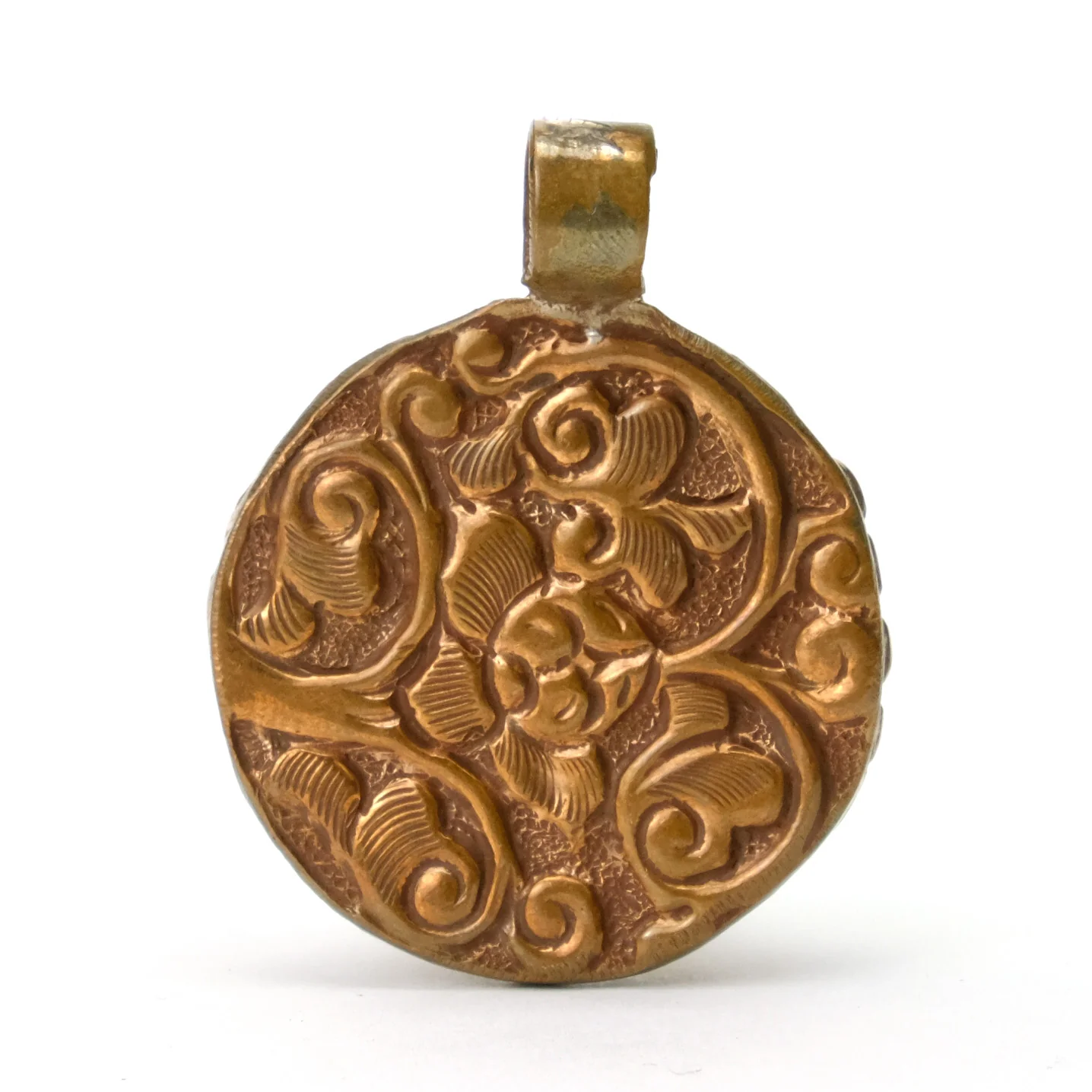 Brown Eye "Evil Eye" Set in Copper Pendant Round # 54 - 3 - Image 3