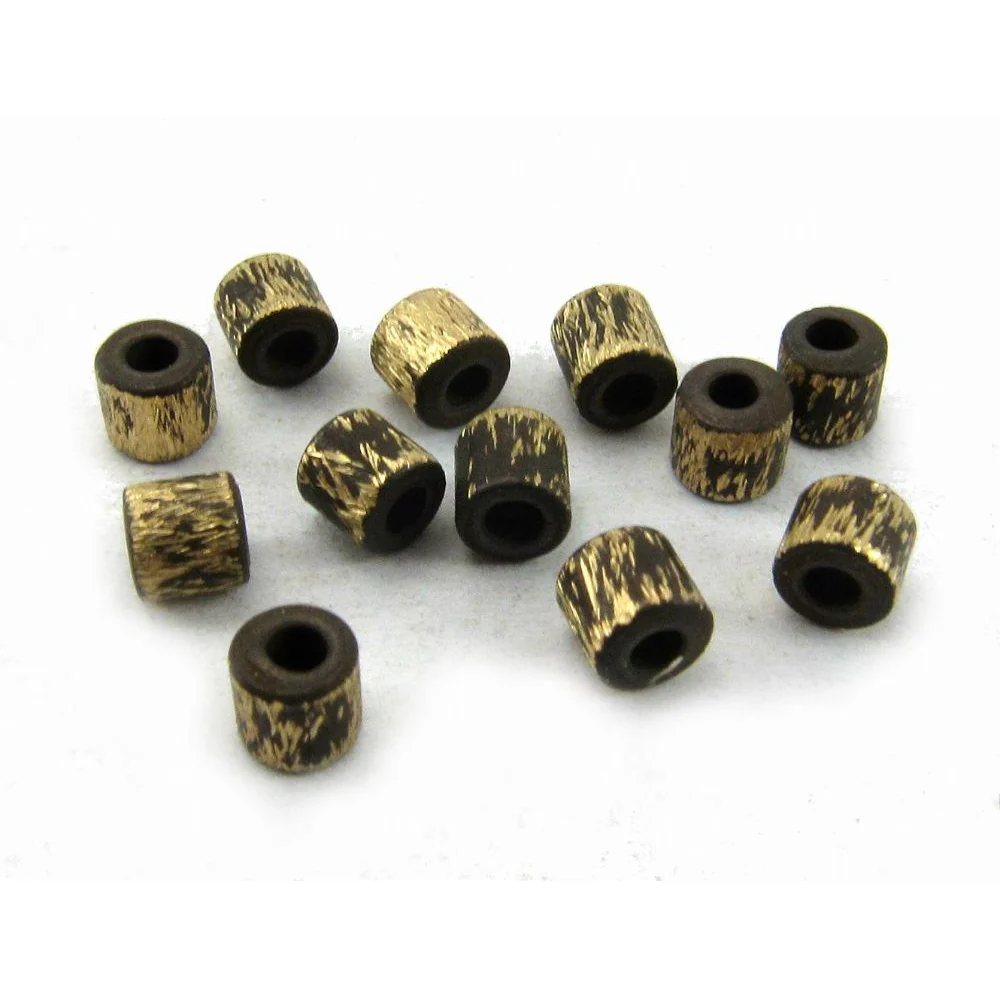Brushed Brass Barrel Bead Strand - Image 2