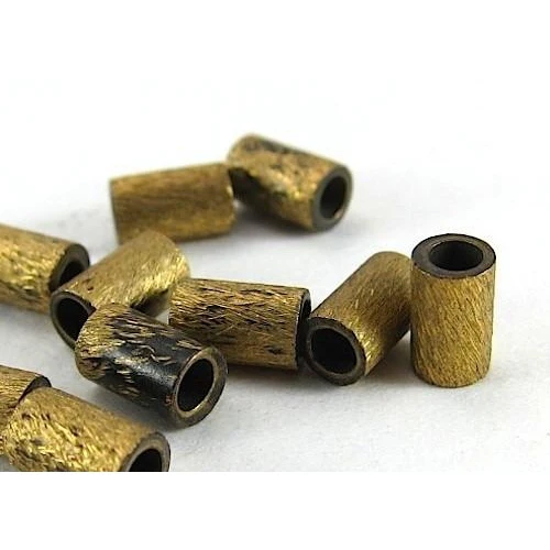 Brushed Brass Bead Tube Strand - Image 2