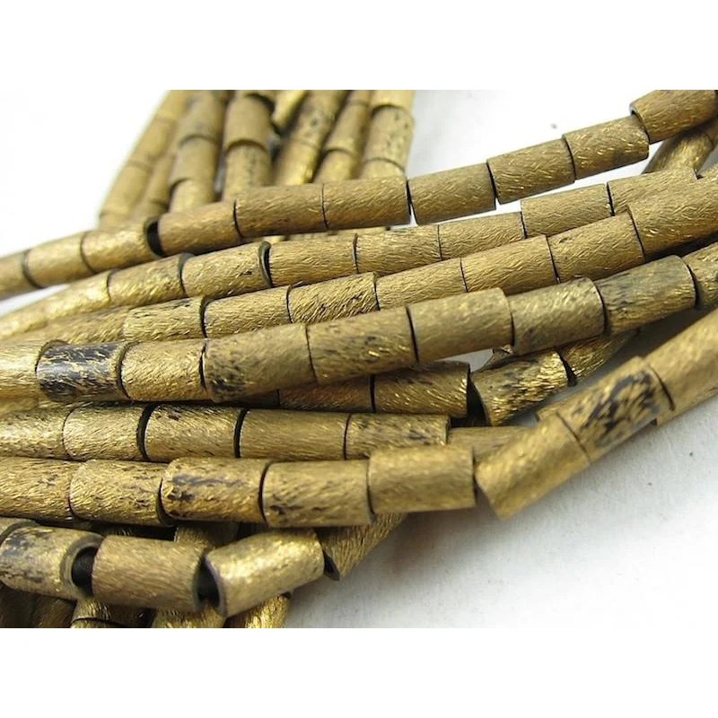 Brushed Brass Bead Tube Strand - Image 3