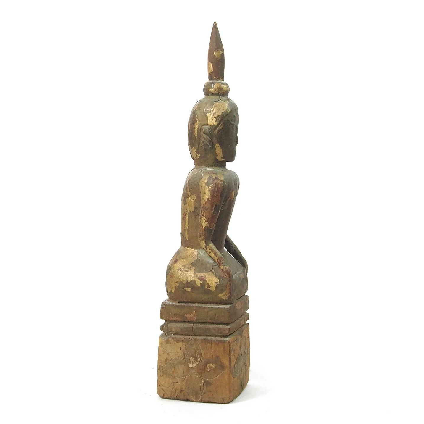 Buddha "Calling Earth to Witness the Defeat of Evil" Laos Style Antique Statue  1 - Image 2