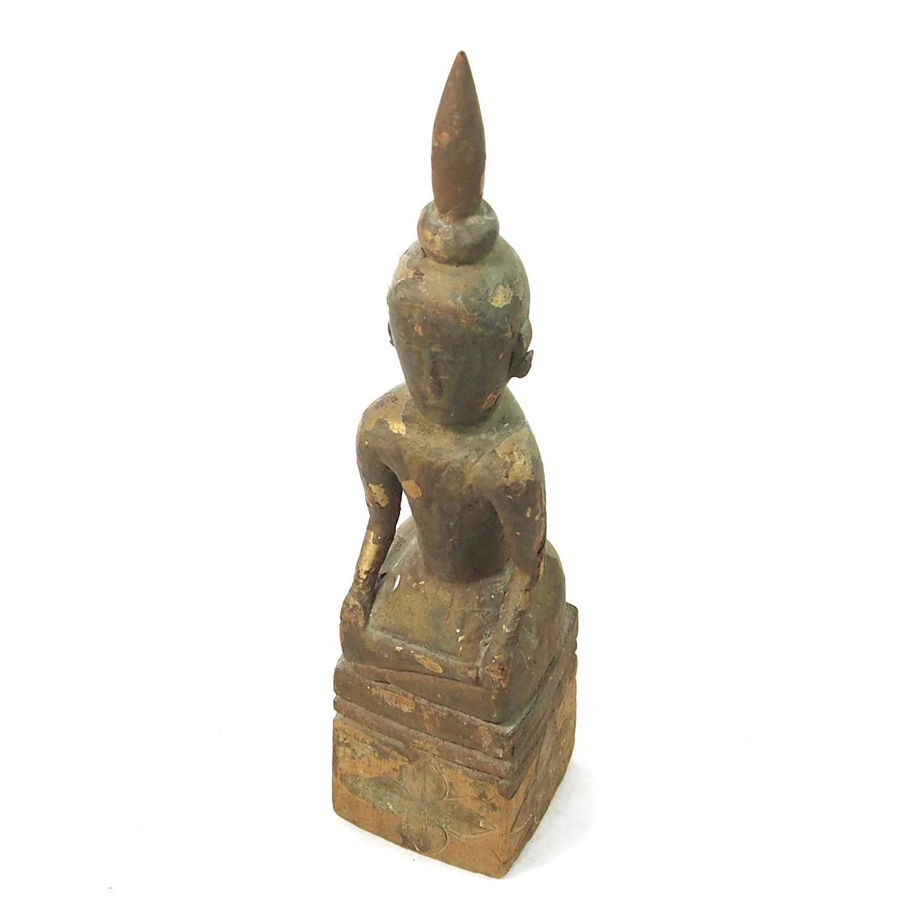 Buddha "Calling Earth to Witness the Defeat of Evil" Laos Style Antique Statue  1 - Image 5