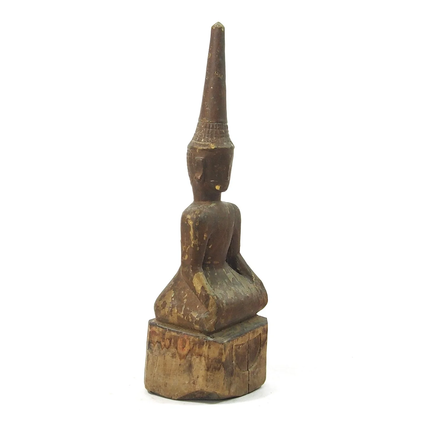 Buddha "Calling Earth to Witness the Defeat of Evil" Laos Style Antique Statue - Image 3