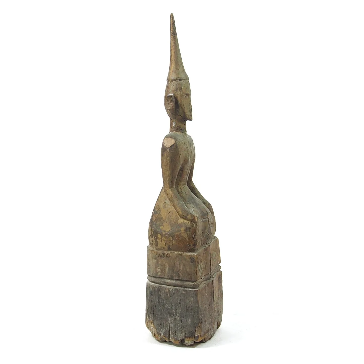 Buddha "Calling Earth to Witness the Defeat of Evil" Laos Style Antique Statue  4 - Image 3