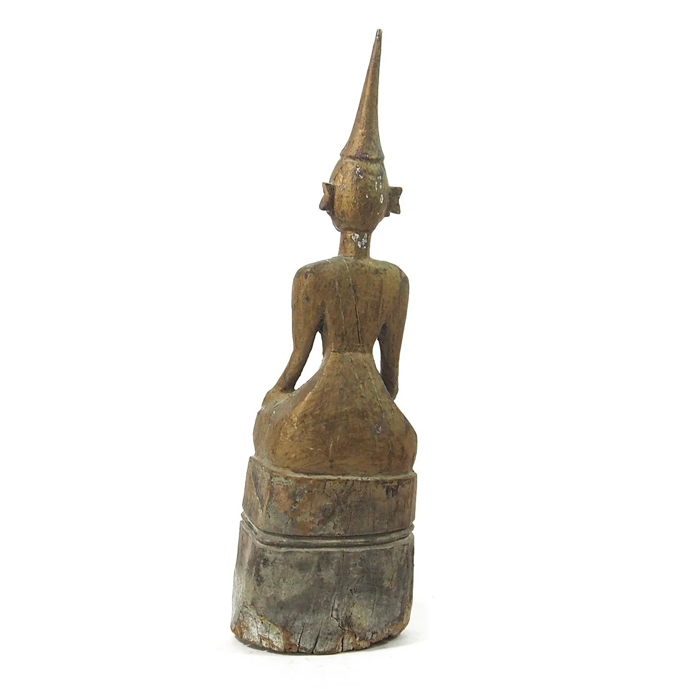 Buddha "Calling Earth to Witness the Defeat of Evil" Laos Style Antique Statue  4 - Image 4