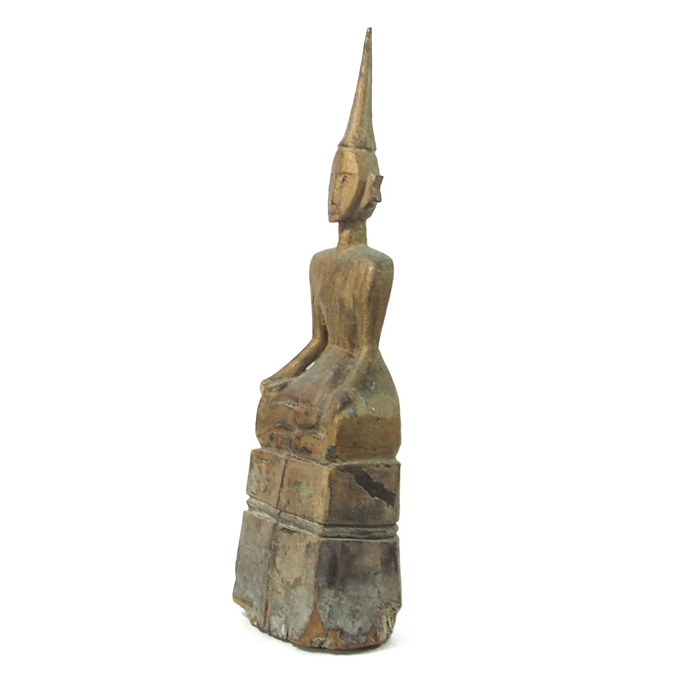 Buddha "Calling Earth to Witness the Defeat of Evil" Laos Style Antique Statue  4 - Image 5