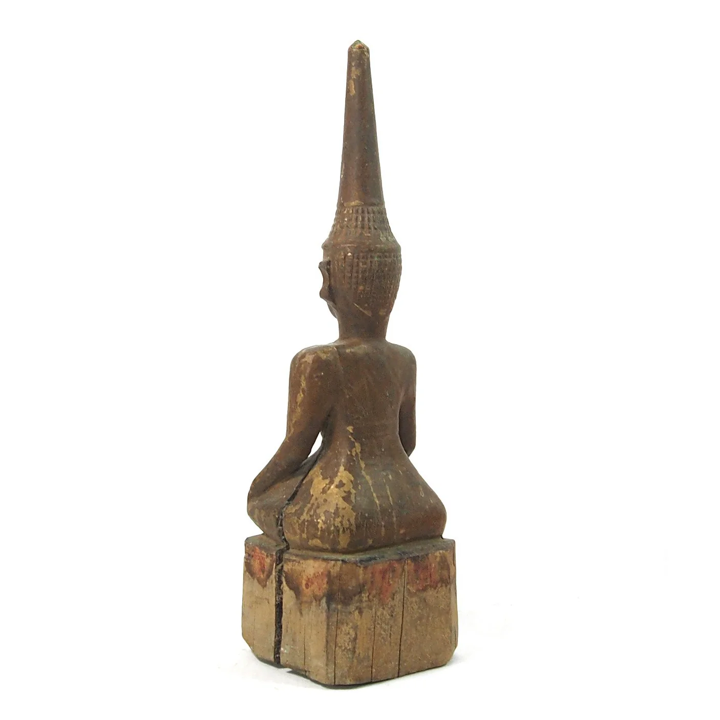 Buddha "Calling Earth to Witness the Defeat of Evil" Laos Style Antique Statue - Image 4