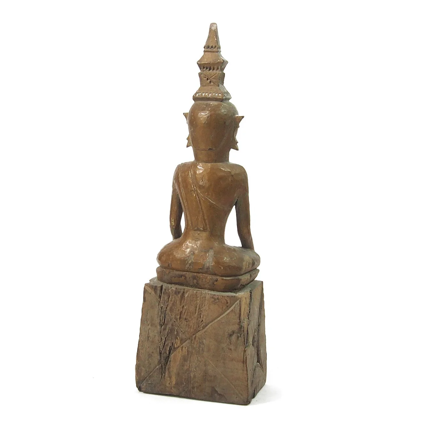 Buddha "Calling Earth to Witness the Defeat of Evil" Laos Style Antique Statue 7 - Image 4