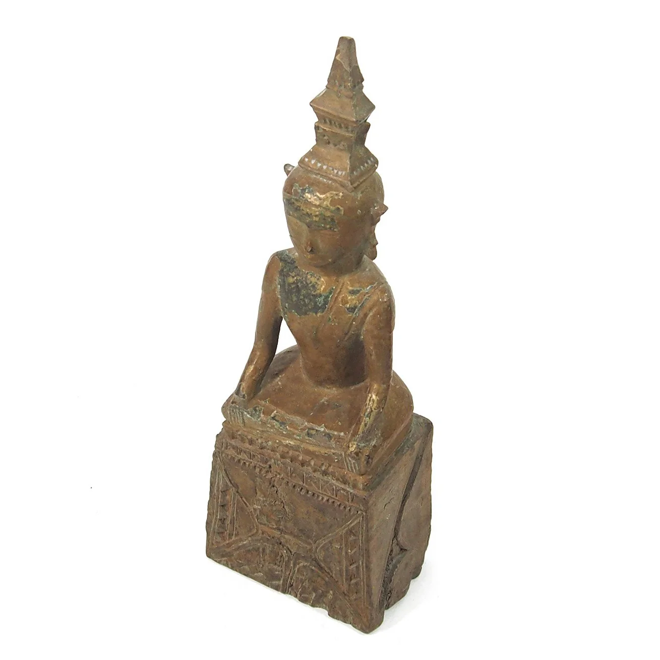 Buddha "Calling Earth to Witness the Defeat of Evil" Laos Style Antique Statue 7 - Image 5