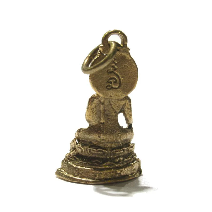 Buddha Defeating Evil Small Brass Statue/Pendant - Image 3