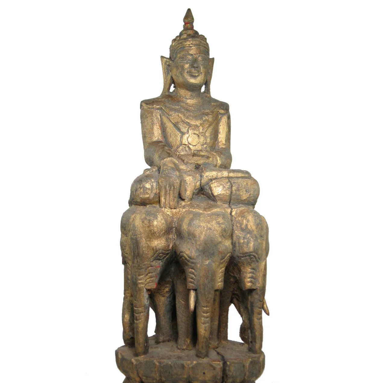 Buddha Riding Indora "3 Head Elephant" Figure - Image 2
