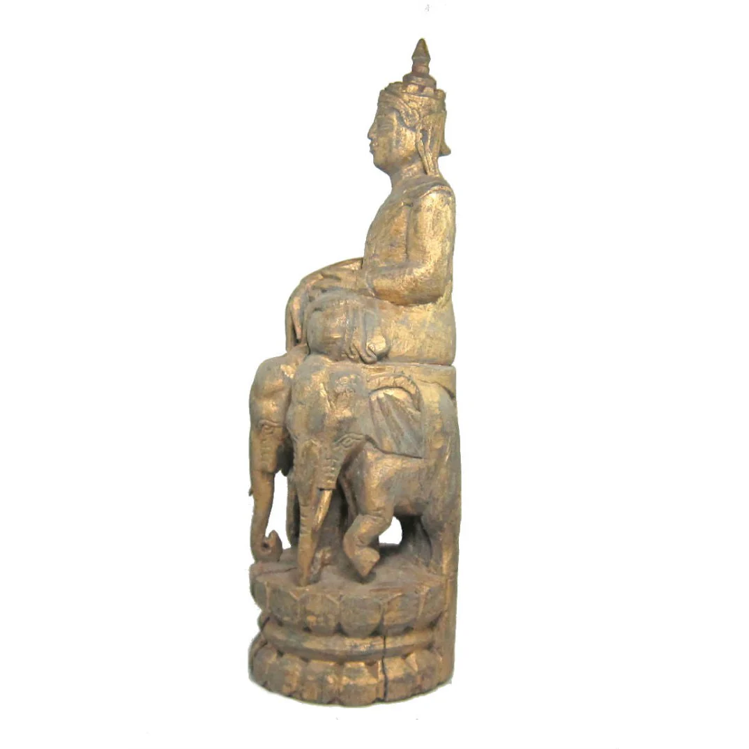 Buddha Riding Indora "3 Head Elephant" Figure - Image 3