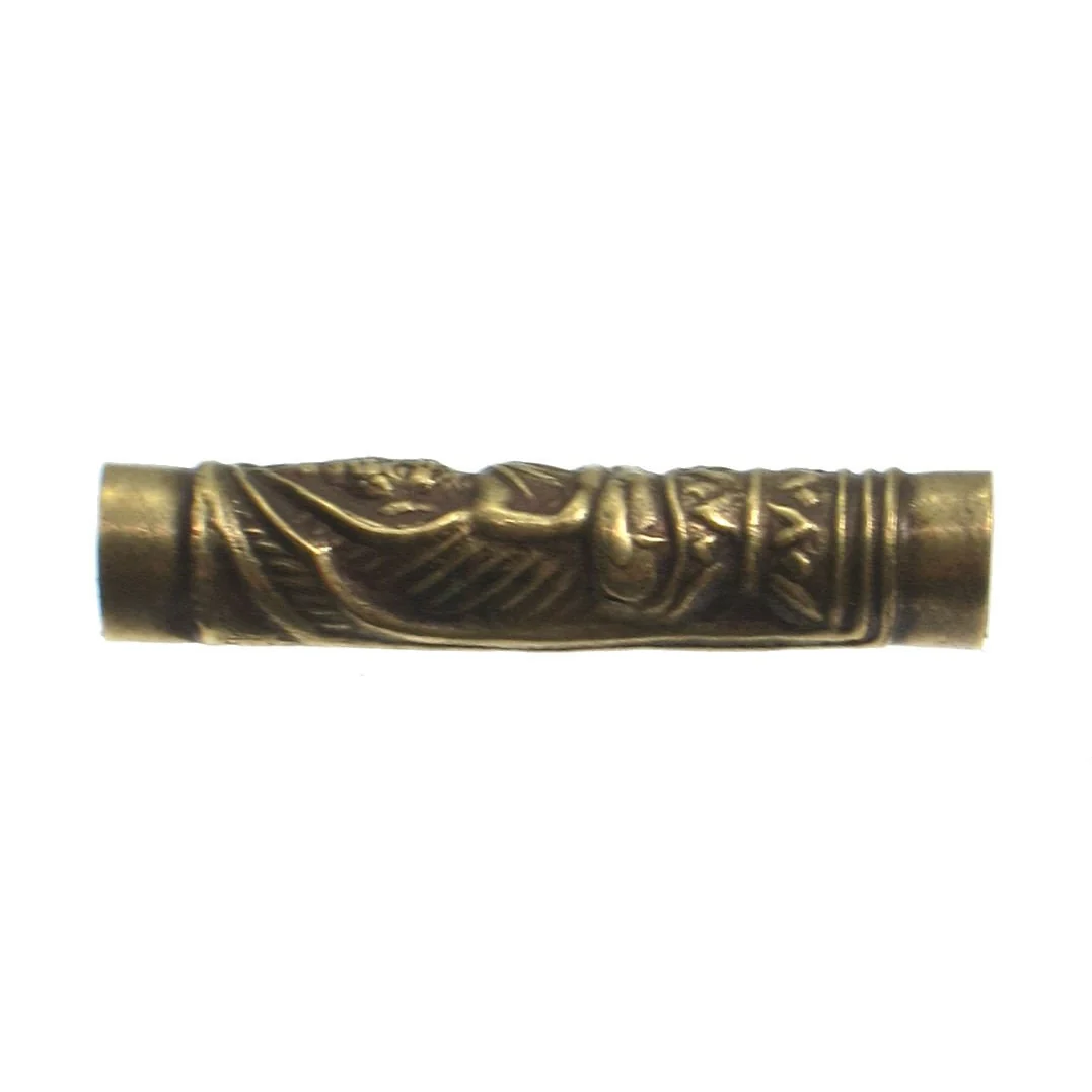 Buddha Stamped Brass "Takrut" Tube Bead - Image 3