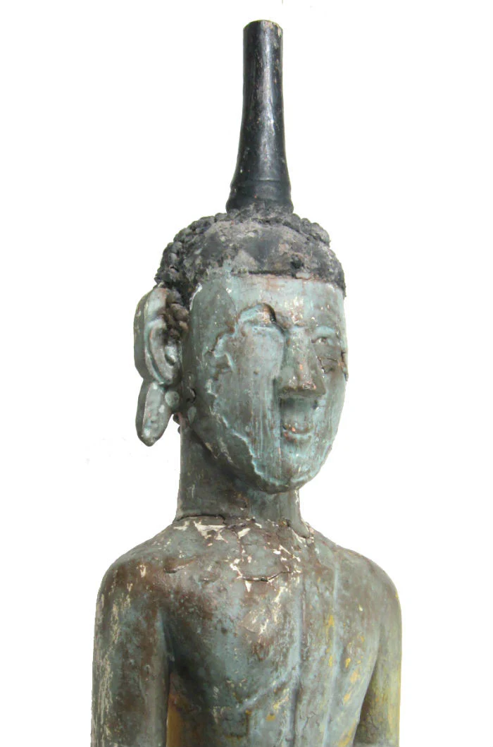 Buddha Statue Antique Laos ca.1920-40 26" Tall - Image 5