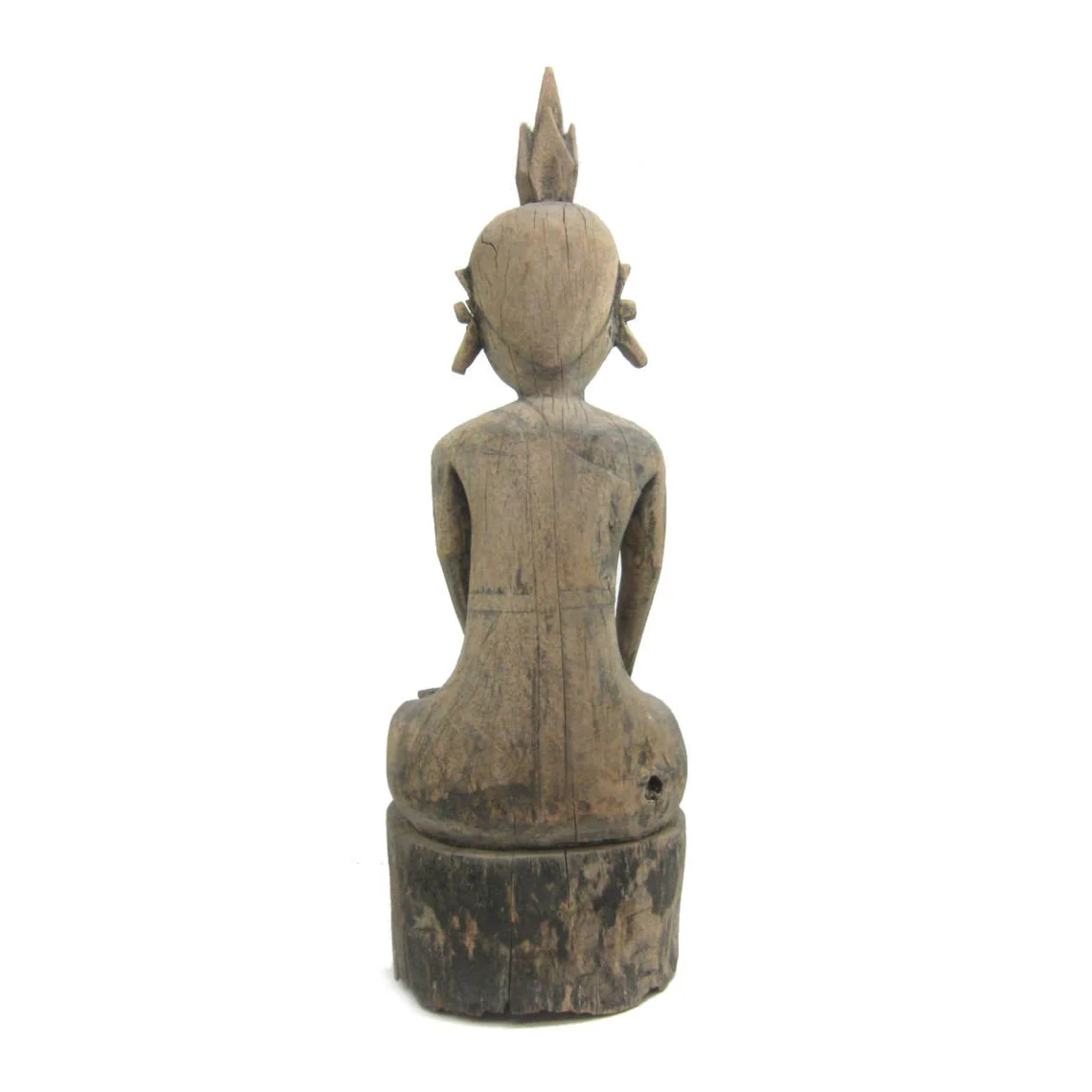Buddha Statue Antique Laos ca.1920-40 Tall 16" - Image 3