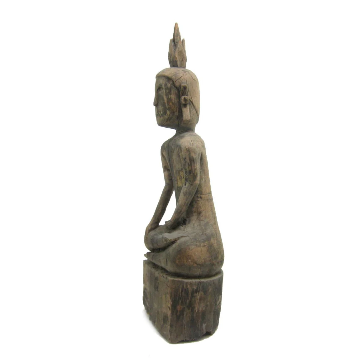 Buddha Statue Antique Laos ca.1920-40 Tall 16" - Image 4