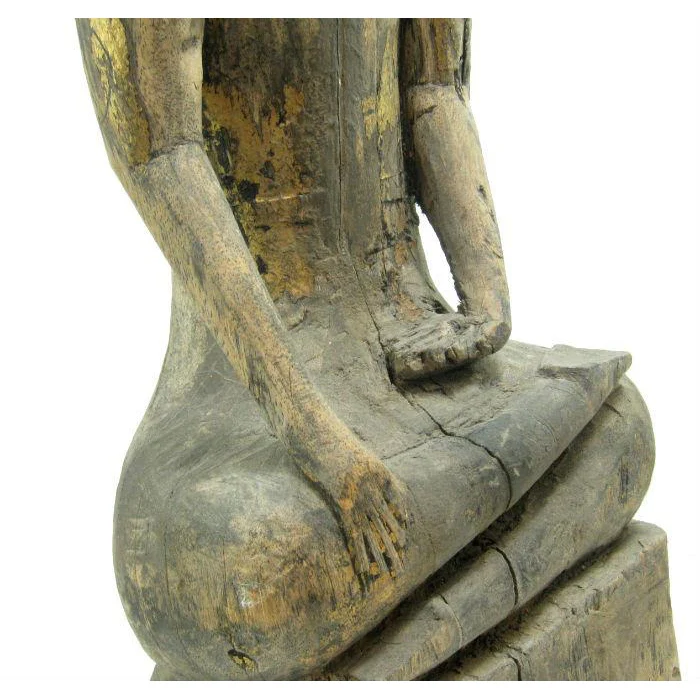 Buddha Statue Antique Laos ca.1920-40 Tall 16" - Image 6