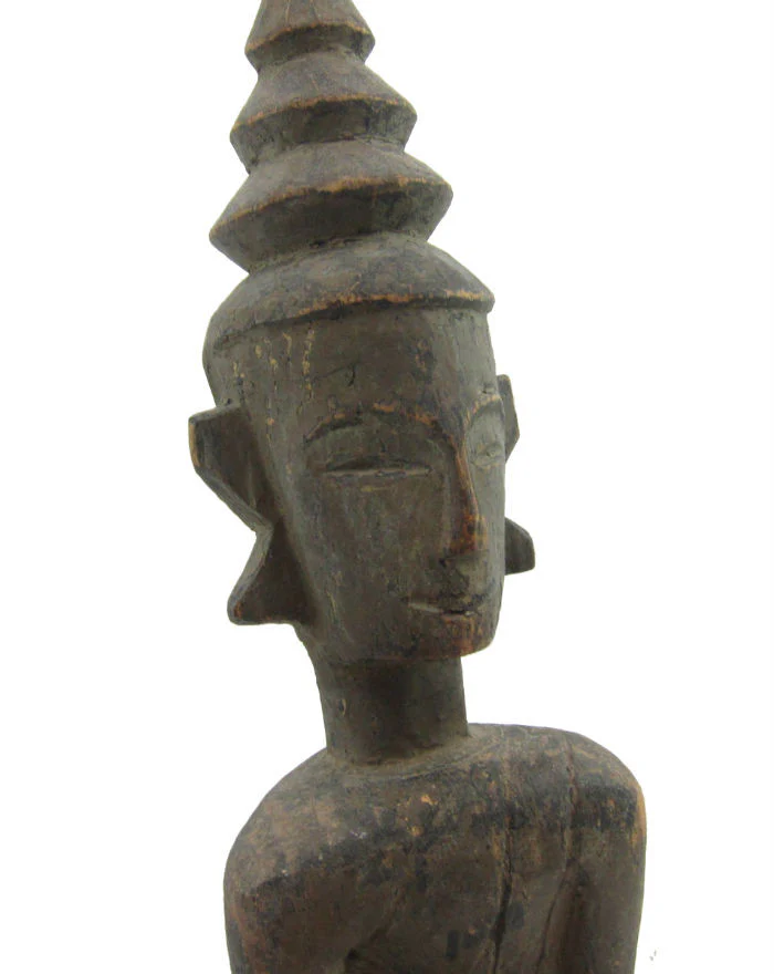 Buddha Statue Antique Laos ca.1920-40 With Runes - Image 5
