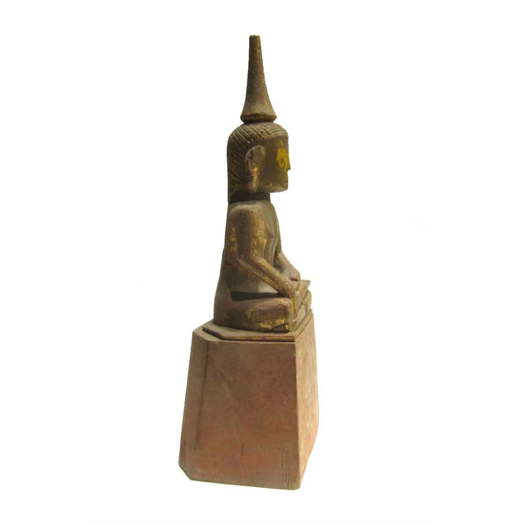 Buddha Statue Antique Laos/ Northern Thailand Style ca.1920 11.5" Tall - Image 2