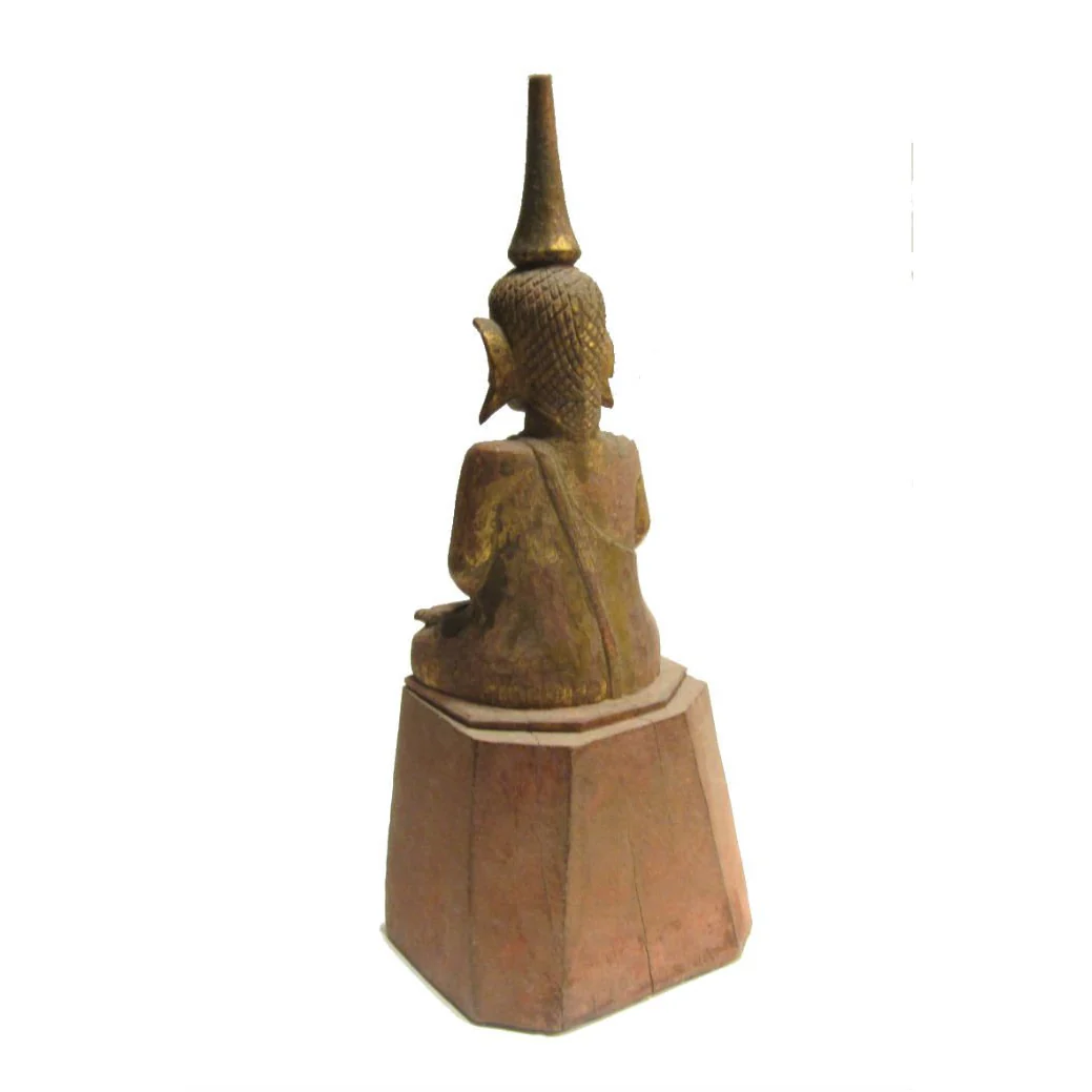 Buddha Statue Antique Laos/ Northern Thailand Style ca.1920 11.5" Tall - Image 3