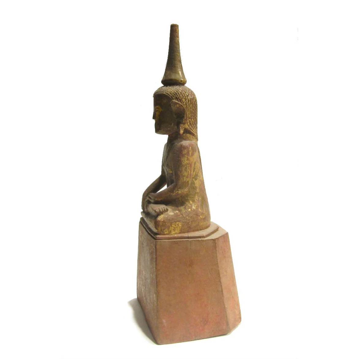 Buddha Statue Antique Laos/ Northern Thailand Style ca.1920 11.5" Tall - Image 4