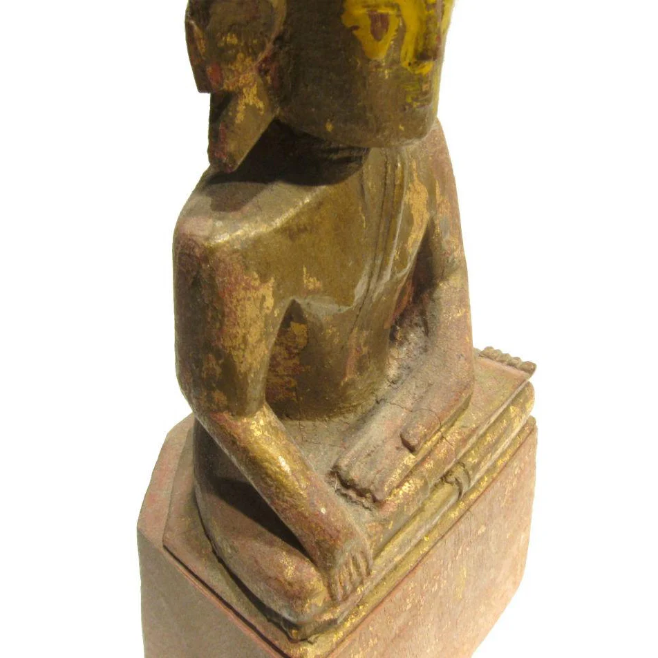 Buddha Statue Antique Laos/ Northern Thailand Style ca.1920 11.5" Tall - Image 5