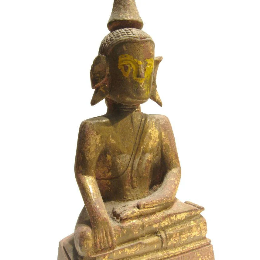 Buddha Statue Antique Laos/ Northern Thailand Style ca.1920 11.5" Tall - Image 6