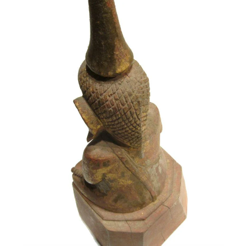 Buddha Statue Antique Laos/ Northern Thailand Style ca.1920 11.5" Tall - Image 7