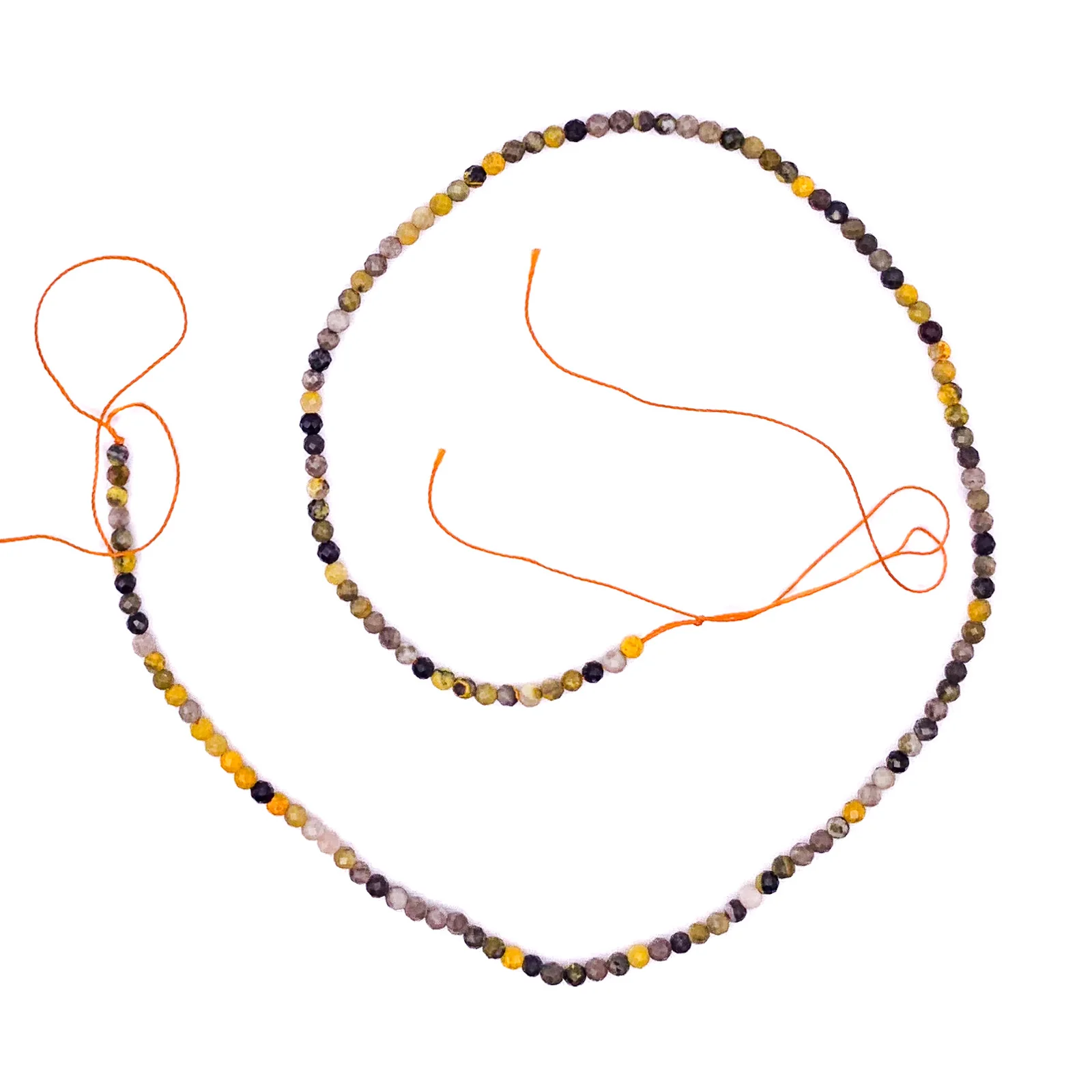 Bumblebee Jasper 3mm Faceted Round Bead Strand - Image 2