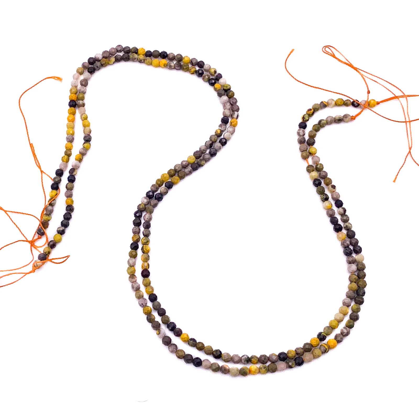 Bumblebee Jasper 3mm Faceted Round Bead Strand - Image 3