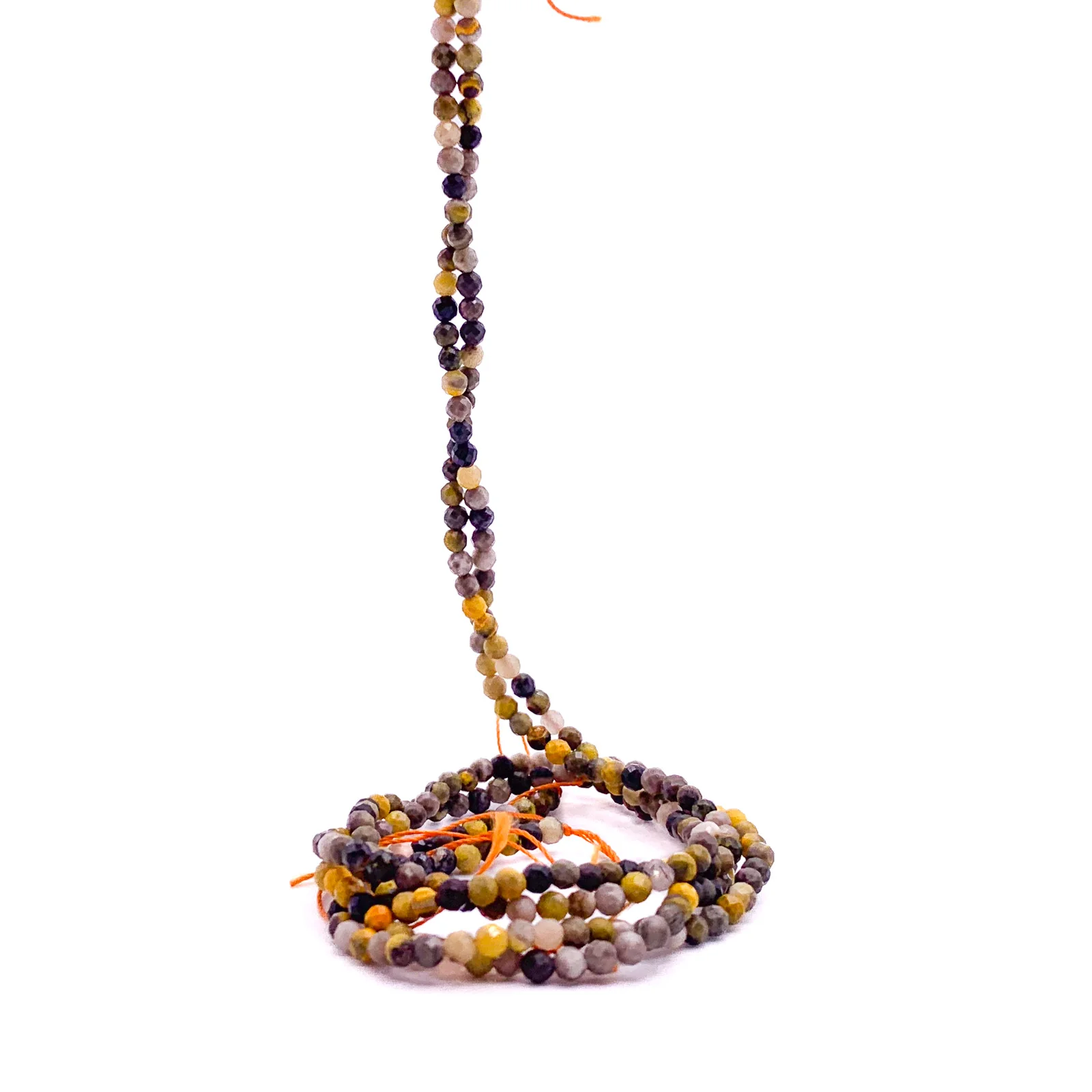 Bumblebee Jasper 3mm Faceted Round Bead Strand - Image 5