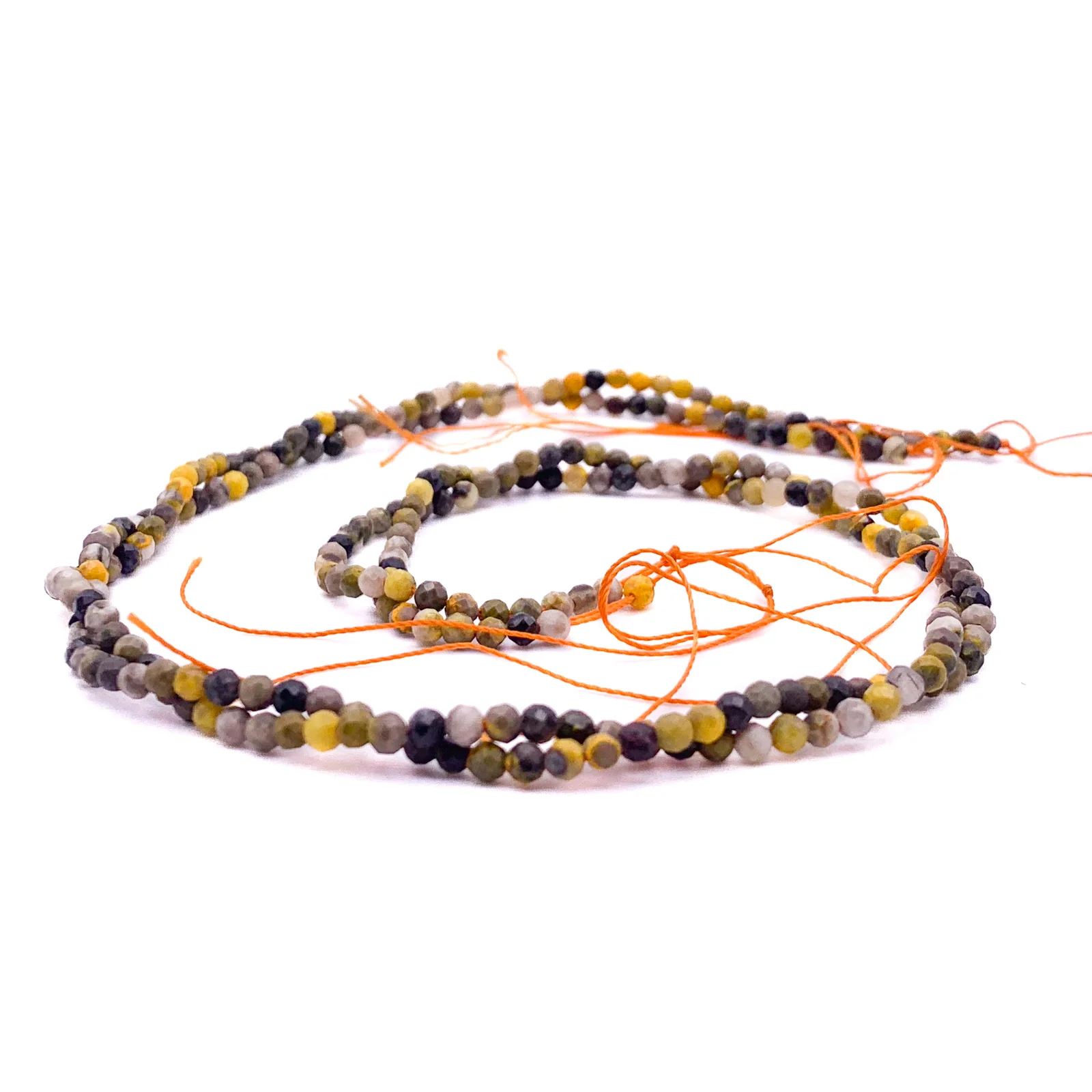 Bumblebee Jasper 3mm Faceted Round Bead Strand - Image 6