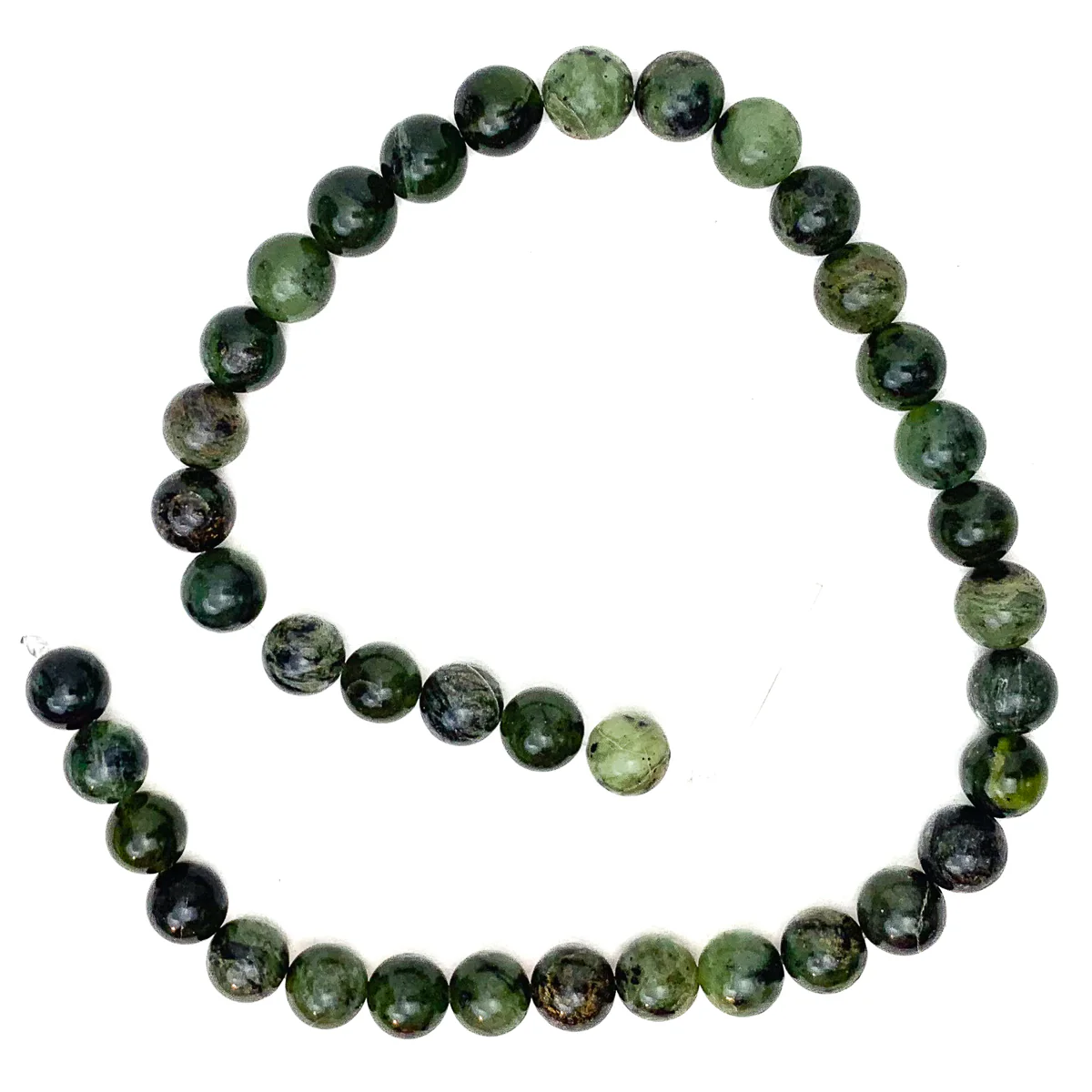 Canadian Jade 10mm Smooth Rounds Bead Strand - Image 2