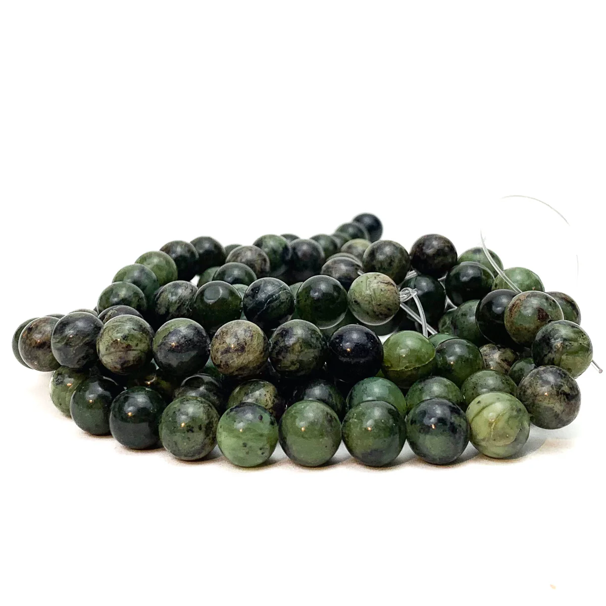 Canadian Jade 10mm Smooth Rounds Bead Strand - Image 3