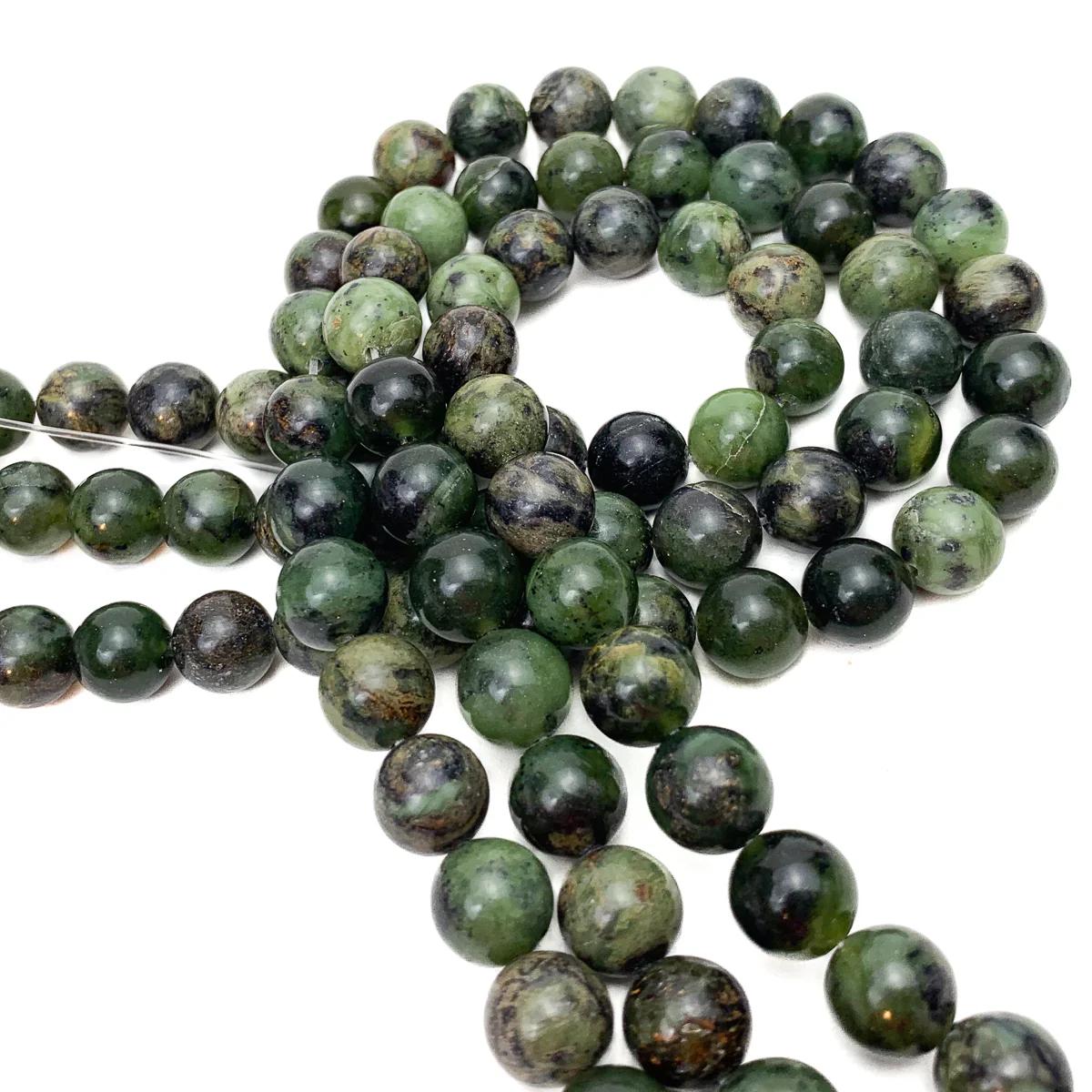 Canadian Jade 10mm Smooth Rounds Bead Strand - Image 4