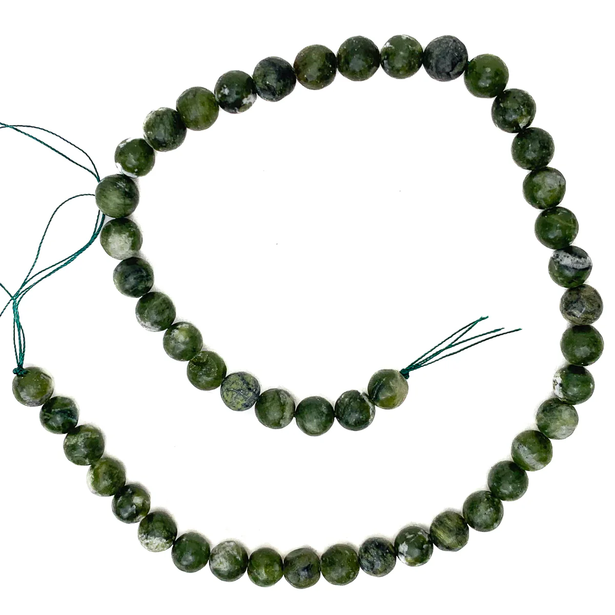 Canadian Jade Matte 8mm Smooth Rounds Bead Strand - Image 2