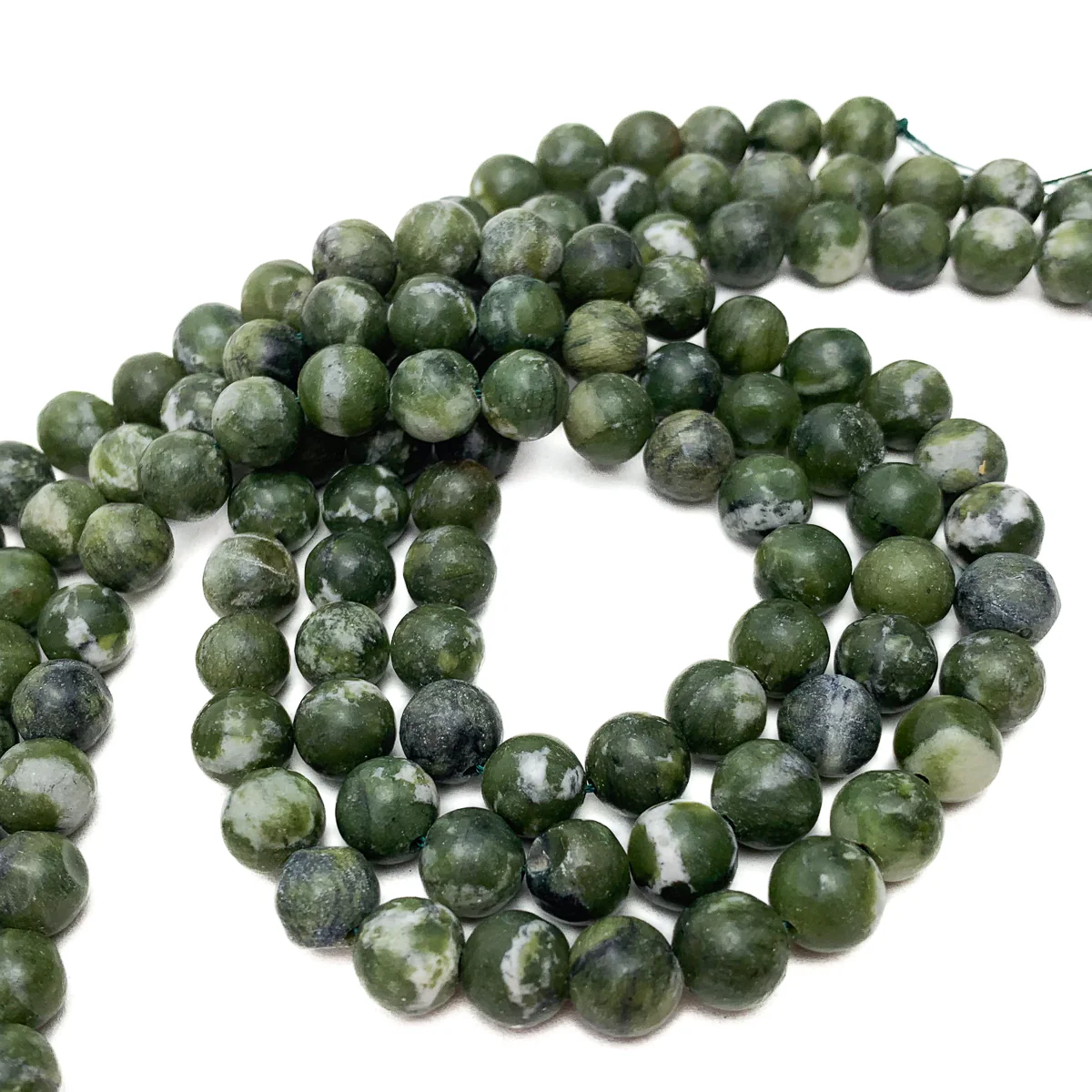 Canadian Jade Matte 8mm Smooth Rounds Bead Strand - Image 3