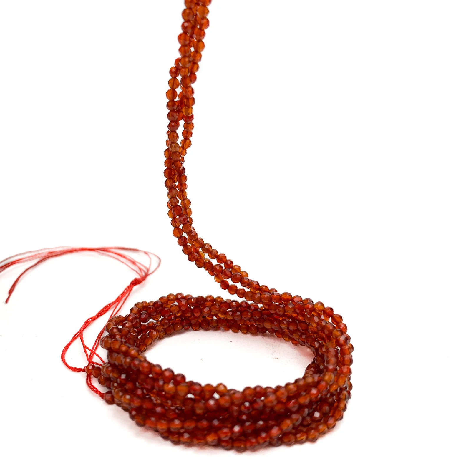 Carnelian 2mm Faceted Rounds Bead Strand - Image 3