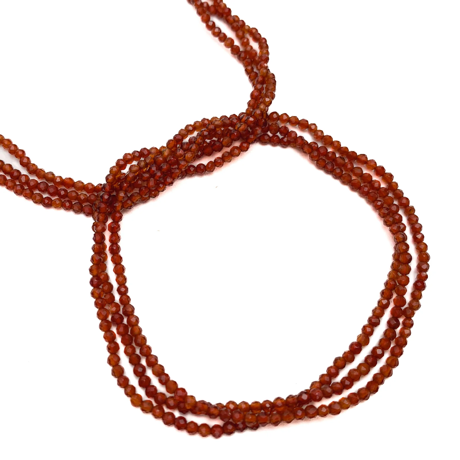 Carnelian 2mm Faceted Rounds Bead Strand - Image 5