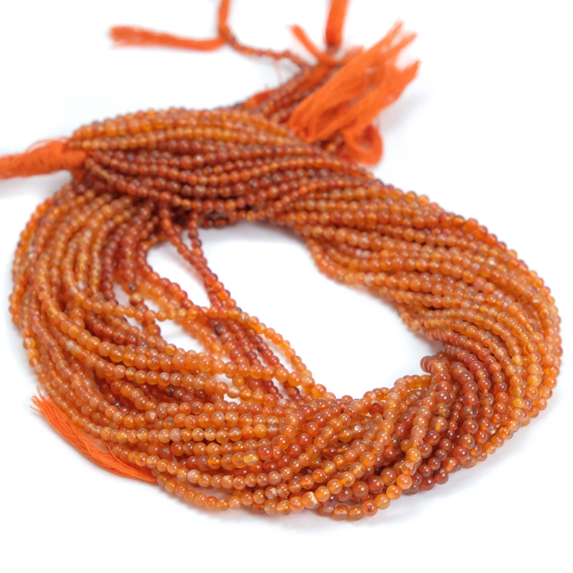 Carnelian 3mm Smooth Rounds - Image 3