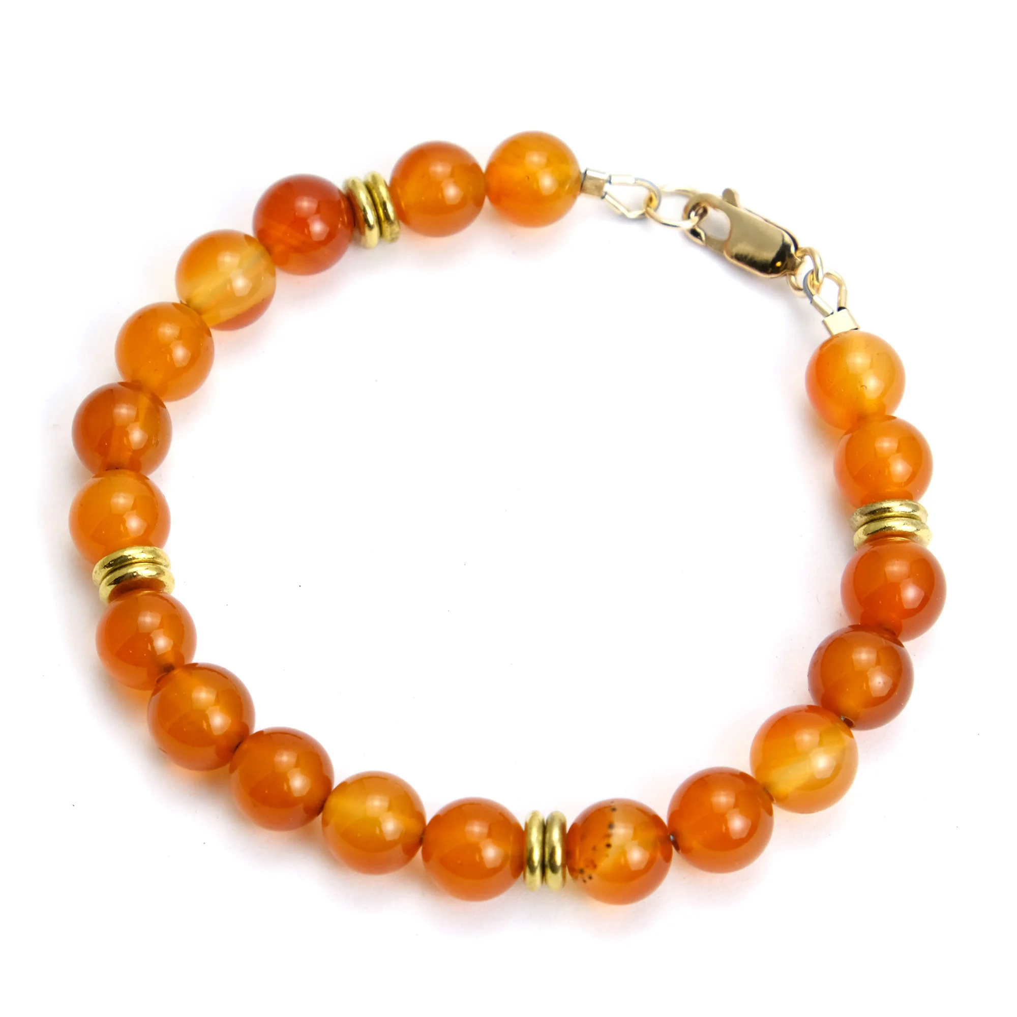 Carnelian Bracelet with Gold Filled Lobster Claw Clasp - Image 2