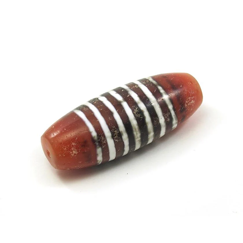 Carnelian Dzi Barrel Beads - Image 4