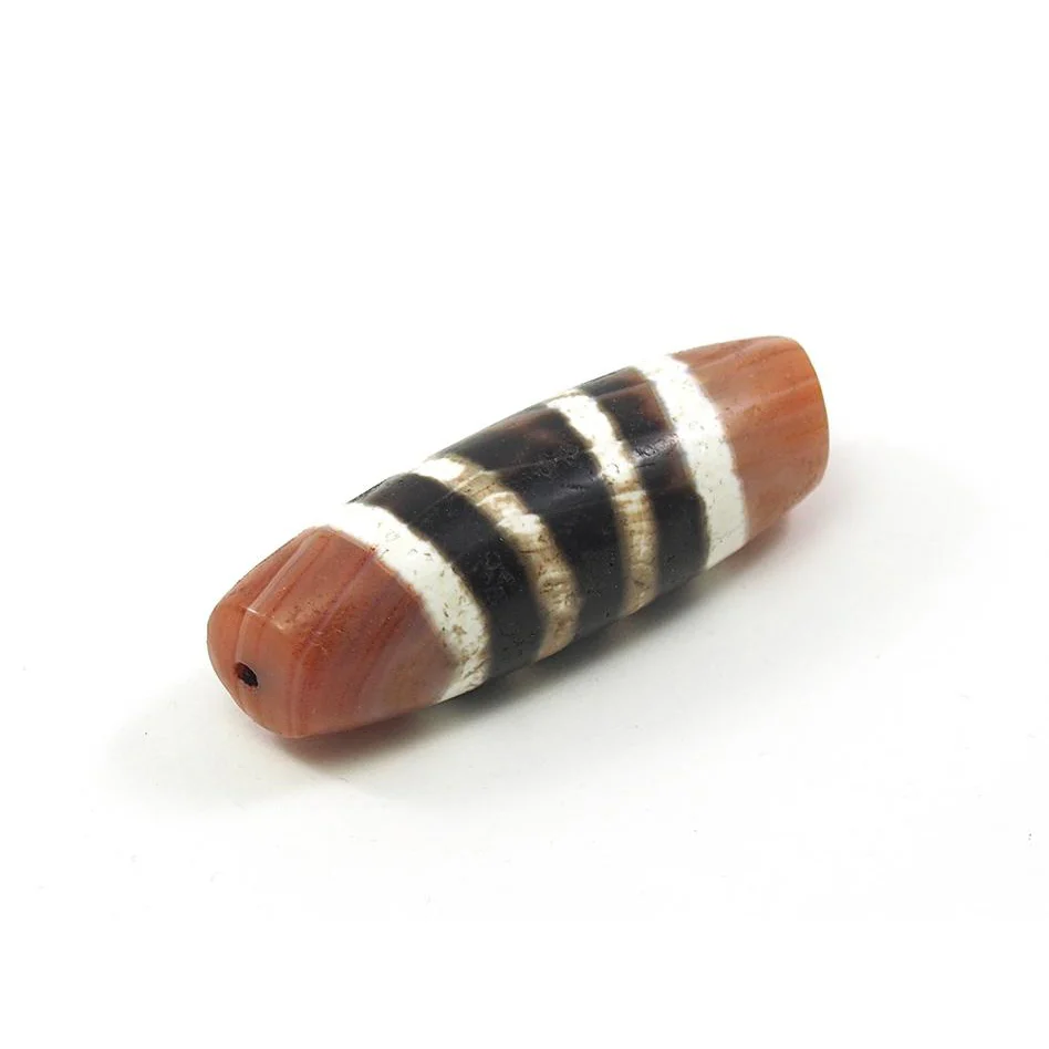 Carnelian Dzi Barrel Beads - Image 7
