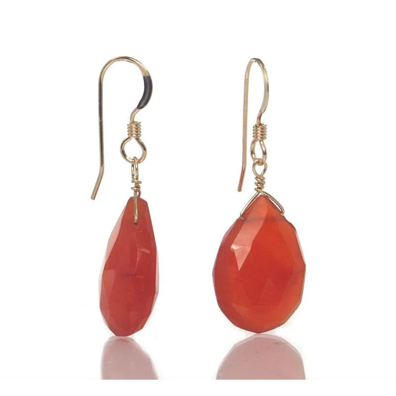 Carnelian Earrings with Gold Filled French Ear wires - Image 2