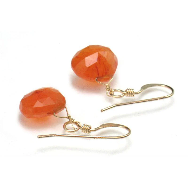 Carnelian Earrings with Gold Filled French Ear Wires - Image 2