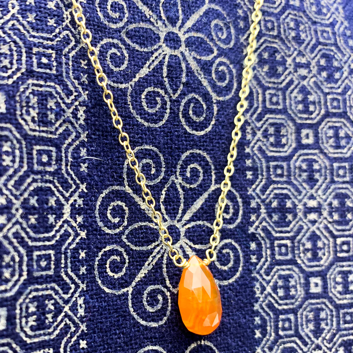 Carnelian Necklace on Gold Filled Chain with Gold Filled Trigger Clasp - Image 3