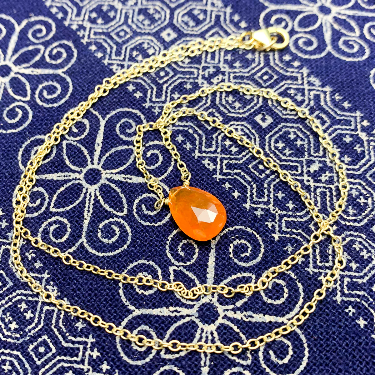 Carnelian Necklace on Gold Filled Chain with Gold Filled Trigger Clasp - Image 4