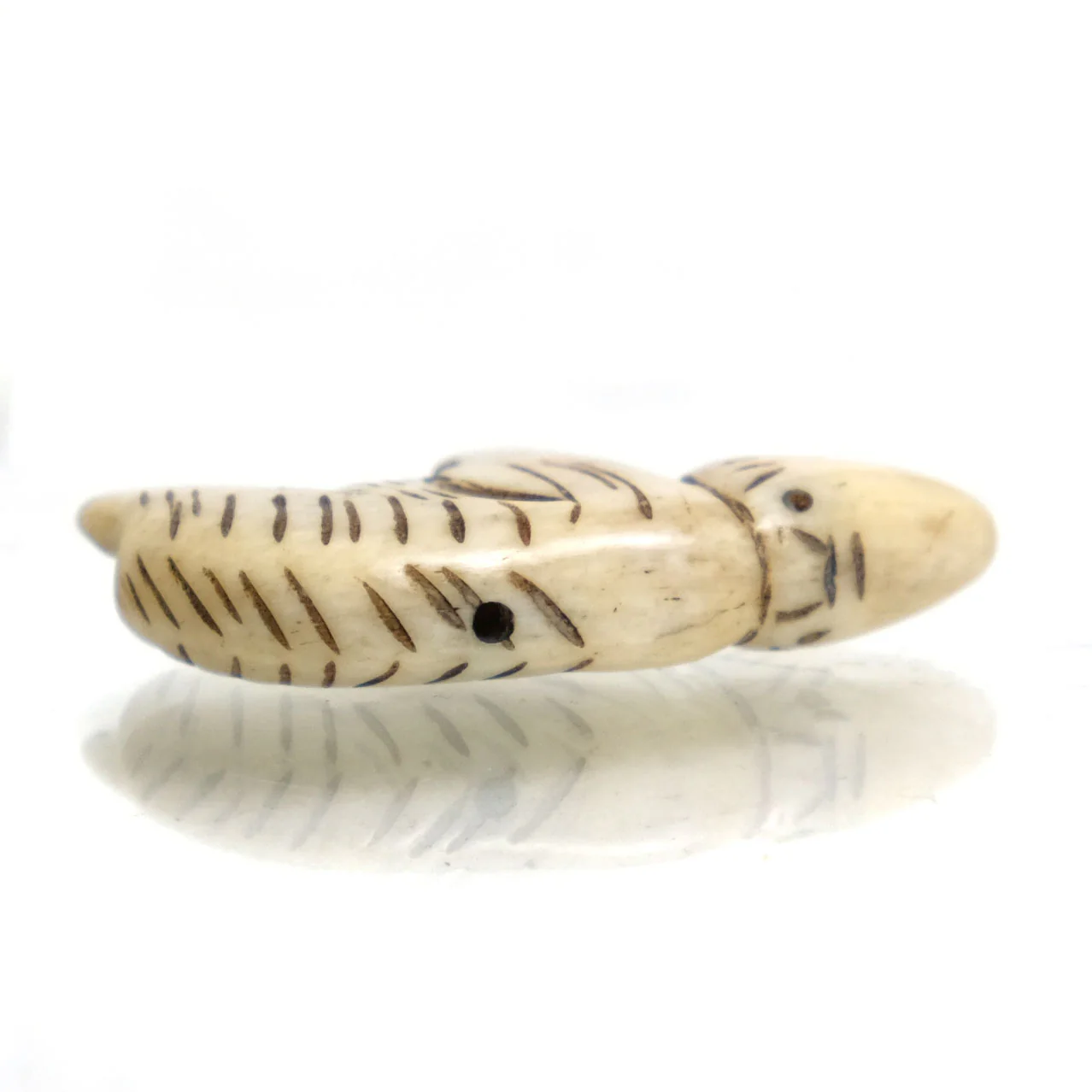 Carved Bear Bone Pendant Bead - Image 3